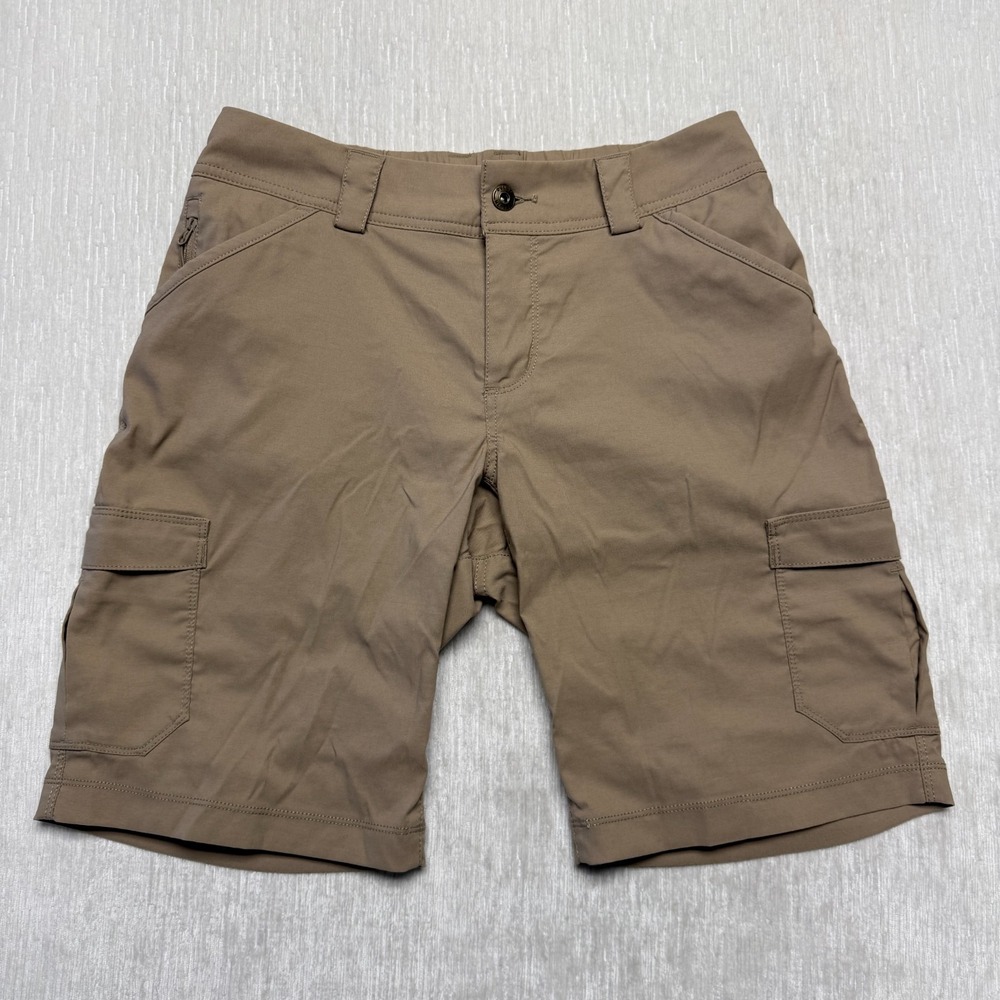 Duluth Trading Co. Cargo Shorts Womens 4 Khaki Stretch Elastic Waist Outdoor